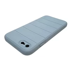 Telefontok iPhone SE3 (2022) - Pastel Armor - szürkéskék szilikon hátlap tok-3