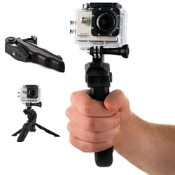 Selfie bot: GoPro SJCAM - fekete, tripoddá alakítható selfie bot -4