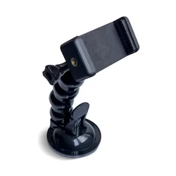 Autós tartó: GoPro / mobiltelefon tartó - fekete, univerzális tapadókorongos, flexibilis karral-3