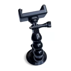 Autós tartó: GoPro / mobiltelefon tartó - fekete, univerzális tapadókorongos, flexibilis karral-4