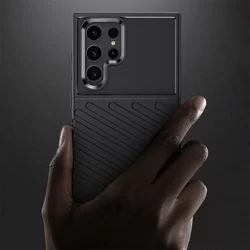 Samsung Galaxy S23 Ultra Telefontok - Thunder fekete ütésálló szilikon hátlap tok-1