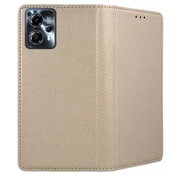 Motorola Moto G53 Telefontok - arany mágneses szilikon keretes könyvtok-2