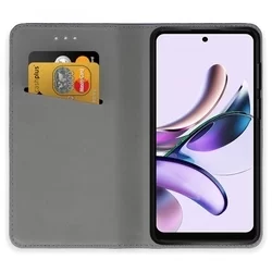 Motorola Moto G13 Telefontok - fekete mágneses szilikon keretes könyvtok-1