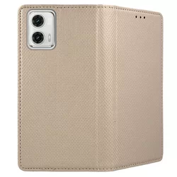 Motorola Moto G73 Telefontok - arany mágneses szilikon keretes könyvtok-2