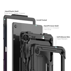 Tablettok Lenovo Tab M10 Plus 10,6 coll (3. gen, TB125FU, TB128XU) - SOLID360 ütésálló, kitámasztható, fekete tablet tok-6