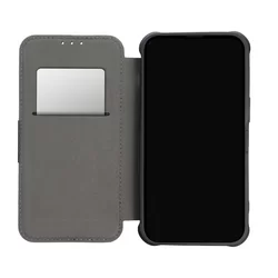 Telefontok iPhone SE 2020 - Forcell Razor - fekete mágneses, ütésálló szilikon keretes könyvtok-1