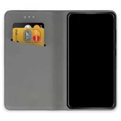 Telefontok Motorola Moto E13 - fekete mágneses szilikon keretes könyvtok-2