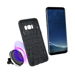 Telefontok Samsung A750 Galaxy A7 2018 - Defender Magnetic fekete ütésálló, mágneses hátlap tok-4