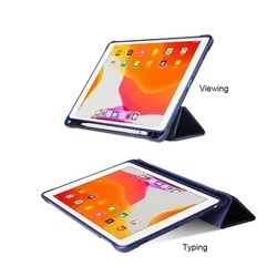 Tablettok iPad Mini 4 (2015) / Mini 5 (2019) - kék smart case ceruza tartóval-3
