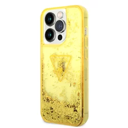 Telefontok iPhone 14 Pro - Guess Liquid Glitter - kemény hátlaptok - Sárga-1