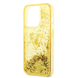 Telefontok iPhone 14 Pro - Guess Liquid Glitter - kemény hátlaptok - Sárga-5