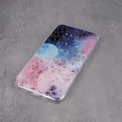 Samsung Galaxy A34 5G Telefontok - Gold Glam Galactic - mintás műanyag hátlap tok, szilikon kerettel-3