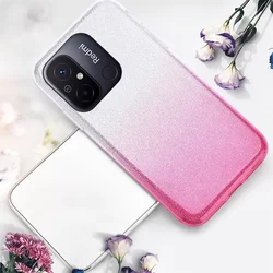 Xiaomi Redmi 12C Telefontok - Ezüst / pink Shiny tok-2