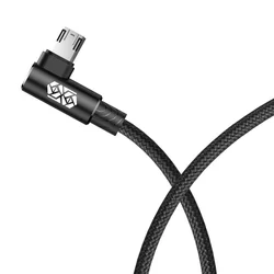 Kábel: Baseus MVP - USB / MicroUSB fekete szövet kábel 2m (90 fokban elfordított csatlakozó véggel) 1,5A-1