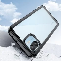 Telefontok Xiaomi Redmi A2 - átlátszó hátlap tok, fekete szilikon kerettel-1