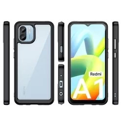 Telefontok Xiaomi Redmi A2 - átlátszó hátlap tok, fekete szilikon kerettel-2