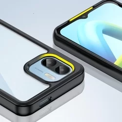 Telefontok Xiaomi Redmi A2 - átlátszó hátlap tok, fekete szilikon kerettel-3