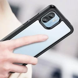 Telefontok Xiaomi Redmi A2 - átlátszó hátlap tok, fekete szilikon kerettel-4