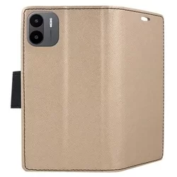 Xiaomi Redmi A2 Telefontok - Fancy arany / fekete mágneses szilikon keretes könyvtok-2