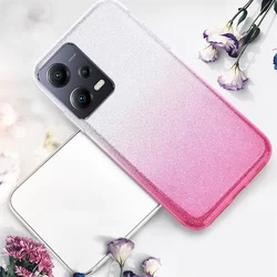 Telefontok Xiaomi Redmi Note 12 5G - Ezüst / pink Shiny tok-2