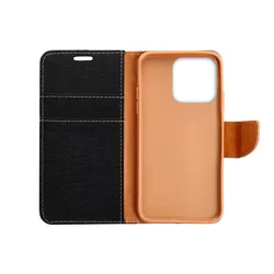 Xiaomi Redmi 12C Telefontok - Canvas fekete mágneses szilikon keretes könyvtok-2