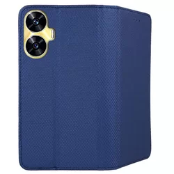Telefontok Realme C55 - kék mágneses szilikon keretes könyvtok-1