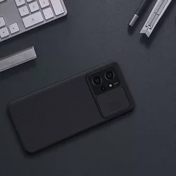 Xiaomi Redmi Note 12 4G / LTE Telefontok - Nillkin csúsztatható kameravédős fekete hátlap tok-3