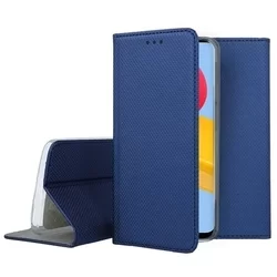 Telefontok Samsung Galaxy M13 (M135) - kék mágneses szilikon keretes könyvtok-3