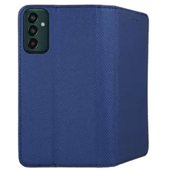 Telefontok Samsung Galaxy M13 (M135) - kék mágneses szilikon keretes könyvtok-2