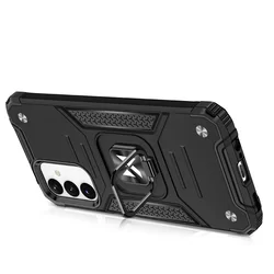 Samsung Galaxy A14 5G Telefontok - Wozinsky Ring Armor ütésálló fekete tok kitámasztóval-1