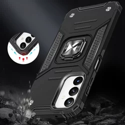 Samsung Galaxy A14 5G Telefontok - Wozinsky Ring Armor ütésálló fekete tok kitámasztóval-6