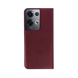 Telefontok Oppo Reno8 - Smart Magnetic burgundy szilikon keretes mágneses könyvtok-2