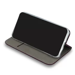 Telefontok Oppo Reno8 - Smart Magnetic burgundy szilikon keretes mágneses könyvtok-3