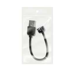 Xiaomi Mi Band 5 / Mi Band 6 okosóra töltő - fekete, USB végű kábel, 15cm-2