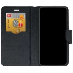 Telefontok Xiaomi Redmi Note 12S - Fancy fekete mágneses szilikon keretes könyvtok-1