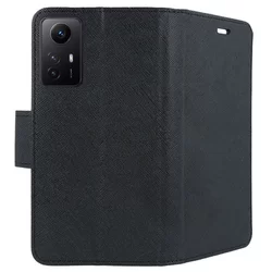 Telefontok Xiaomi Redmi Note 12S - Fancy fekete mágneses szilikon keretes könyvtok-2