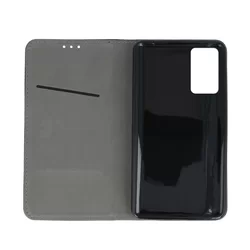 Telefontok Xiaomi Redmi Note 12S - Smart Magnetic fekete szilikon keretes mágneses könyvtok-3