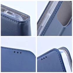 Telefontok Xiaomi Redmi Note 12S - Smart Magnetic kék szilikon keretes mágneses könyvtok-4