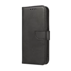 Telefontok Oppo A78 5G - Magnet fekete szilikon keretes mágneses könyvtok-1