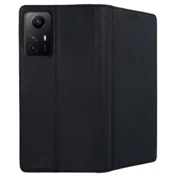 Telefontok Xiaomi Redmi Note 12S - fekete mágneses szilikon keretes könyvtok-2