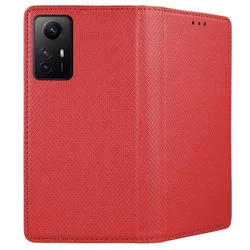 Xiaomi Redmi Note 12S Telefontok - piros mágneses szilikon keretes könyvtok-2
