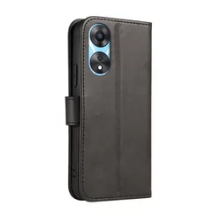 Telefontok Oppo A78 5G - Magnet fekete szilikon keretes mágneses könyvtok-2