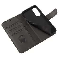 Telefontok Oppo A78 5G - Magnet fekete szilikon keretes mágneses könyvtok-4