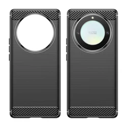 Honor X9a Telefontok - Forcell Carbon fekete szilikon tok-1