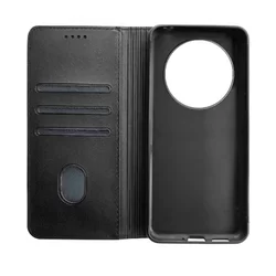 Telefontok Honor Magic5 Lite 5G - Magnet fekete szilikon keretes könyvtok-2
