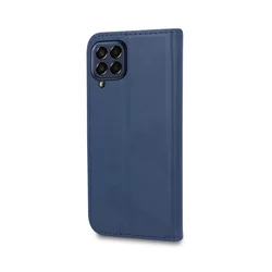 Telefontok Samsung Galaxy M33 5G - Smart Magnetic kék szilikon keretes mágneses könyvtok-1