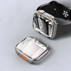 Tech-Protect Defense360 - ezüst/narancs műanyag/üveg védő tok Apple Watch 7 / 8 / 9 (45mm) okosórához-1