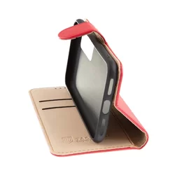 Telefontok Xiaomi Redmi Note 12S - Tactical Field piros szilikon keretes könyvtok mágneses ráhajtófüllel-3
