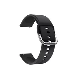 Samsung Galaxy Watch Active 2 (20mm) okosóra szíj - fekete szilikon szíj-1