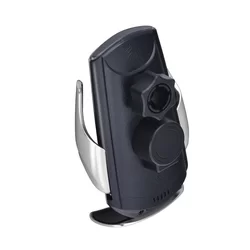 Telefontartó: Forcell HS1 - Univerzális, ezüst szellőzőrácsra / szélvédőre rögzíthető automata telefontartó-3